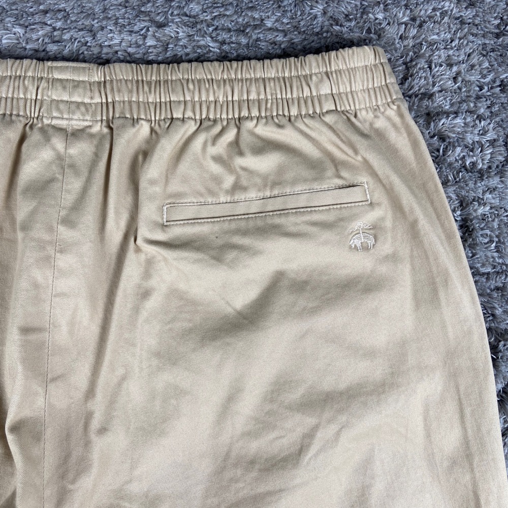 Brooks Brothers Pant Mens XL Khaki Drawstring Elastic Waist Cotton Twill Chino